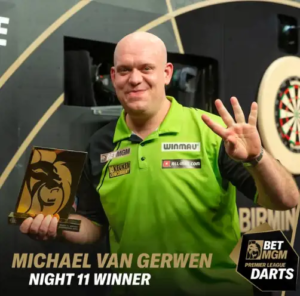 Michael Van Gerwen winning